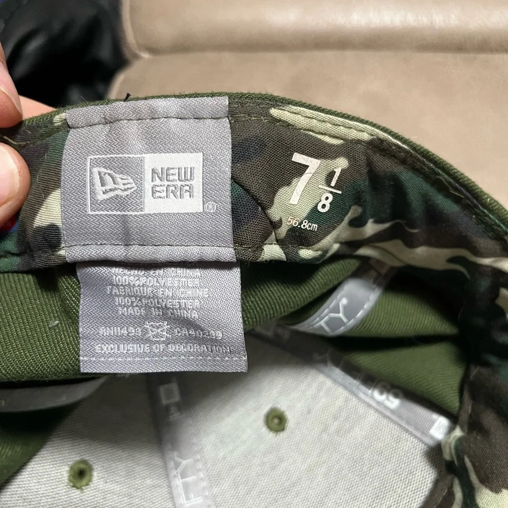Los Angeles dodgers Green Camouflage men hat New ear authentic 7 1/8 59 fifty - Picture 5 of 7